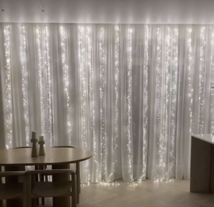 Новинка! Гірлянда штора мішура/ хвойна лапа 3*2, 3*3