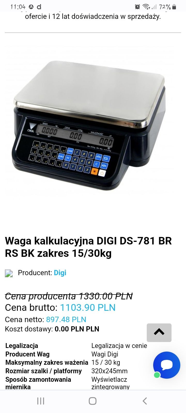 Sprzedam wagę kalkulacyjną