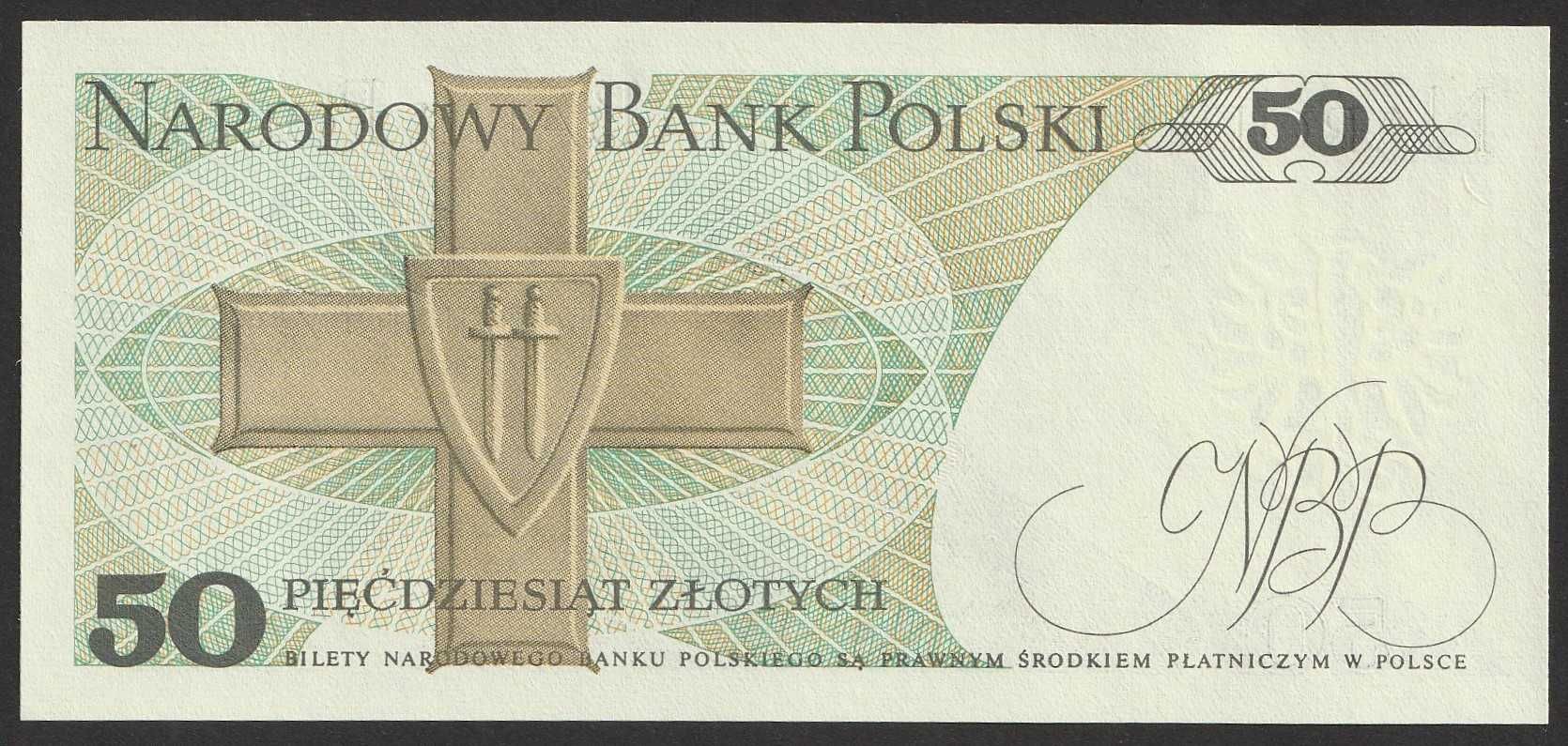 Polska 50 złotych 1988 - Karol Świerczewski - HM - stan bankowy UNC