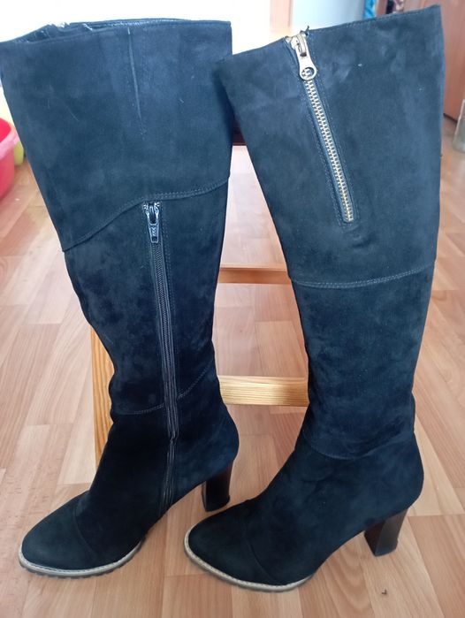 Сапоги чулки, натуральна замша
