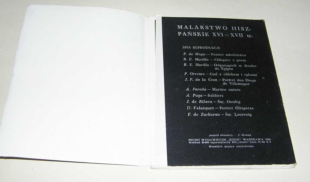 Stare pocztówki Malarstwo Hiszpańskie XVI-XVII cz.I PRL 1968r