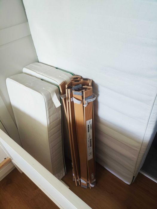 IKEA SUNDVIK Rozsuwana rama łóżka i dno łóżka 80x200 cm biały