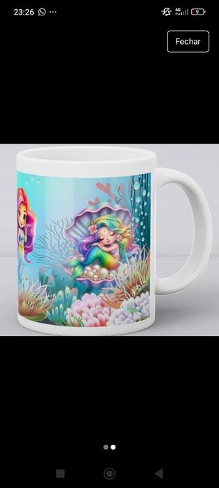 Caneca com tema Sereias