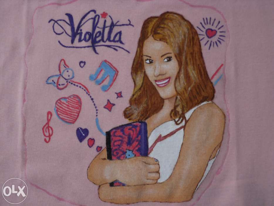 Camisola da violetta pintada à mão