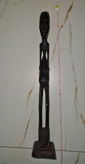 Czarna Figurka Afrykańska z Drewna Rękodzieło 48 cm Etniczna Dekoracja