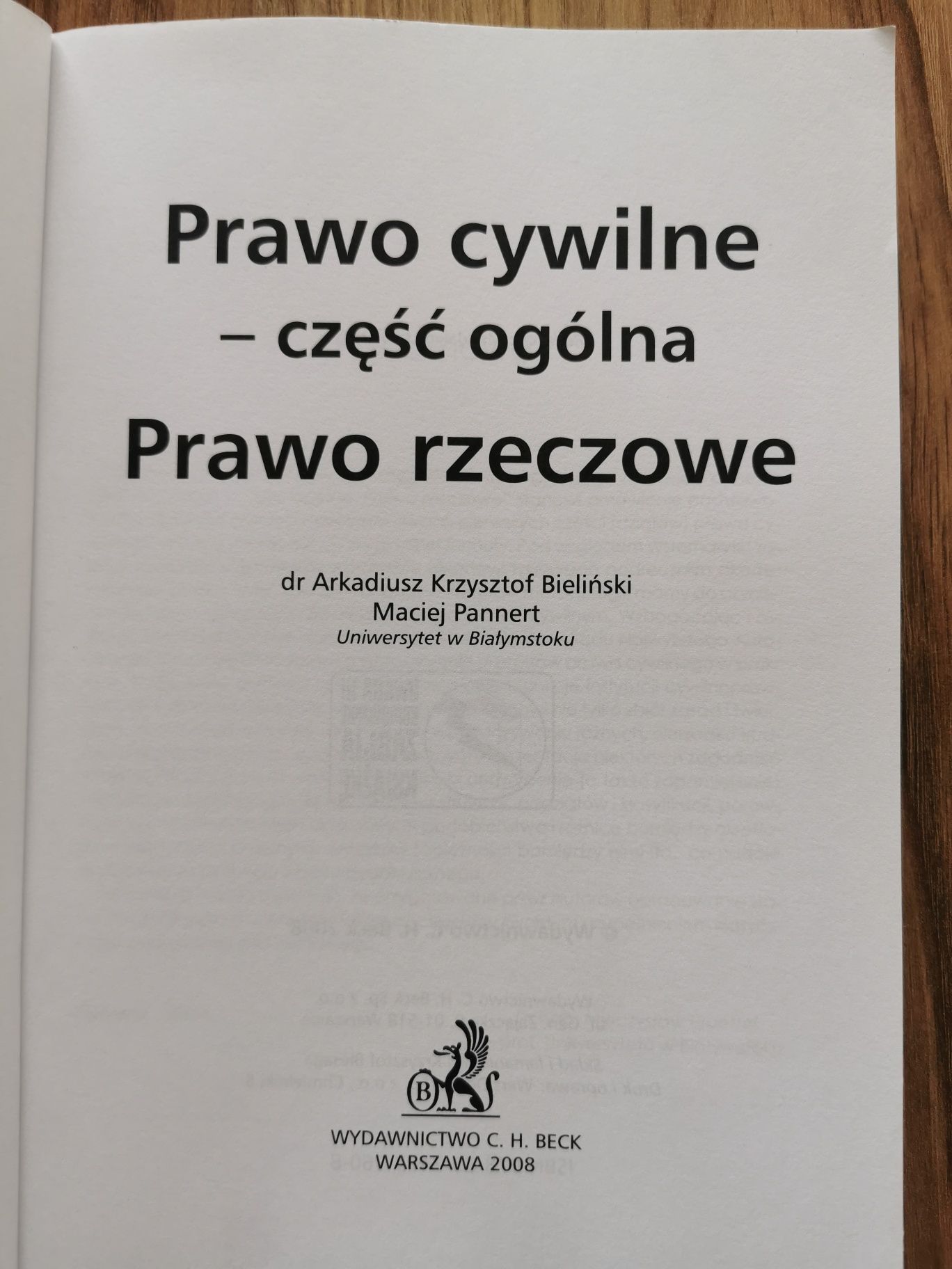 Prawo cywilne - cześć ogólna, prawo rzeczowe - Bieliński, Pannert