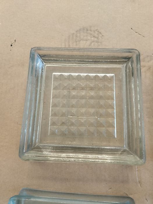 Luksfer szklany  PRL 20 x 20 Popielniczka PRL