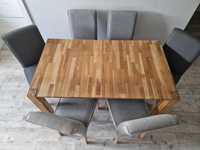 Stół drewniany + 6 krzeseł na 12 osób / 140-220 cm
