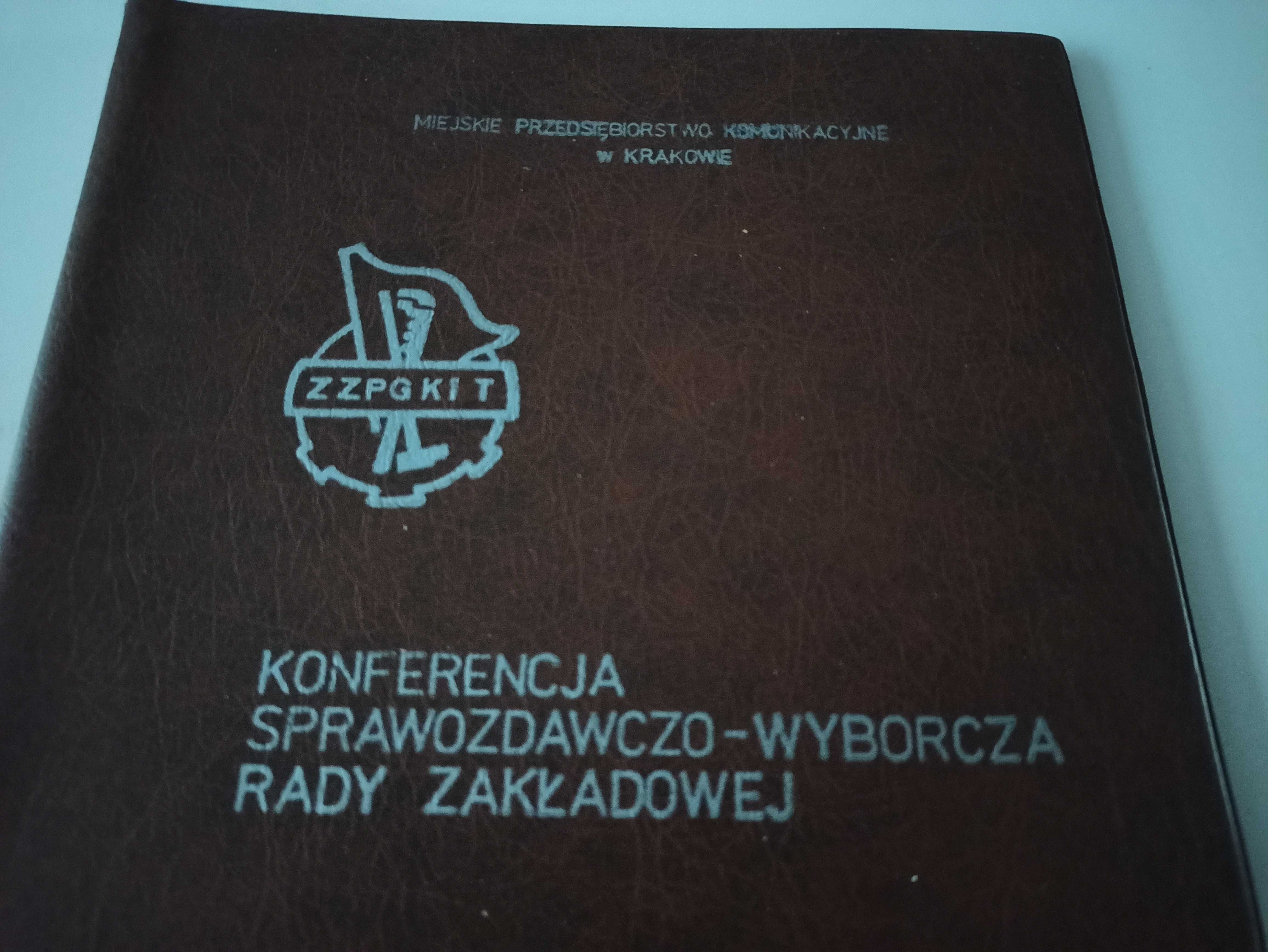 stary notatnik Konferencja Rady Zakładowej ZZPGKiT MPK Kraków 1980