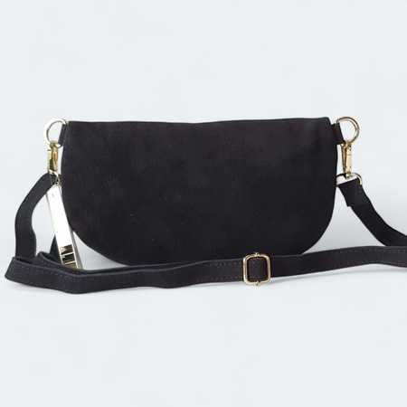 STYLOWA zamszowa nerka saszetka - SKÓRA NATURALNA