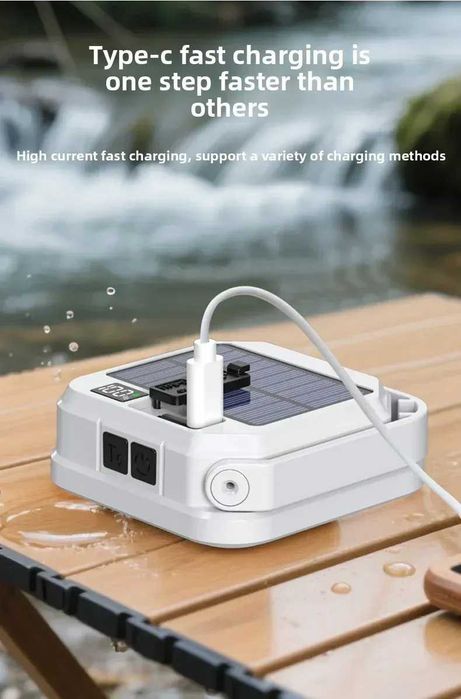 Акумуляторний LED ліхтар з сонячною панеллю, 3000 mAh