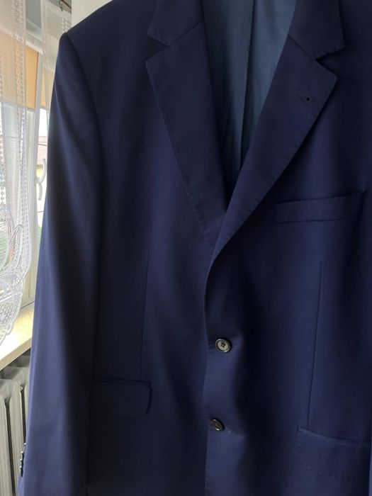 Marynarka granatowa garnitur Bytom XL 54 XXL elegancki wełna wiskoza