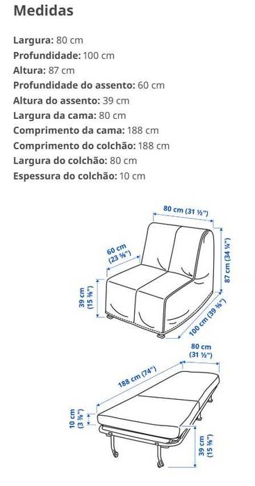 Poltrona Sofá Cama Ikea LYCKSELE