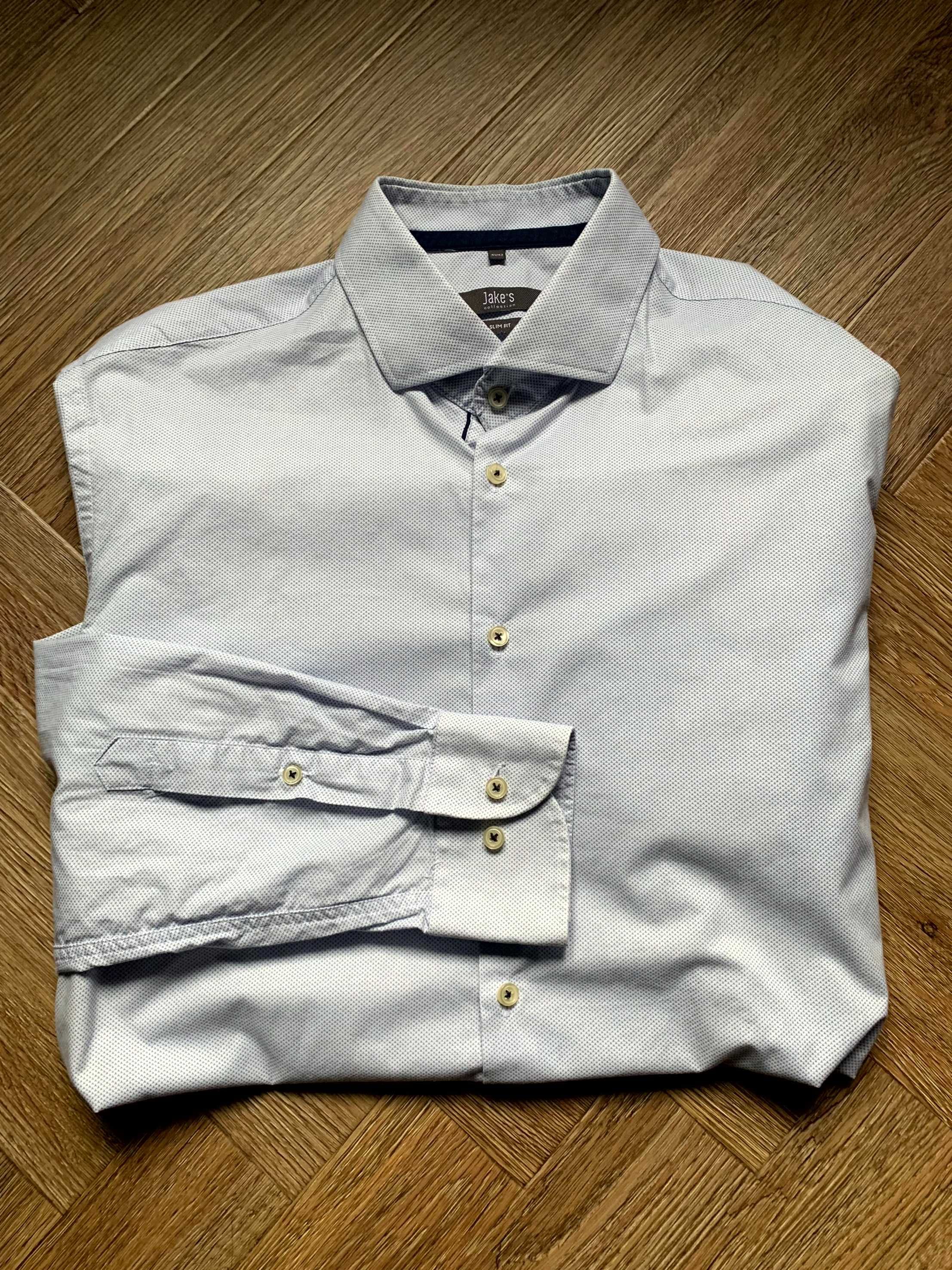 Jake's biała koszula długi rękaw slim fit 100% bawełna 41/42 stan BDB