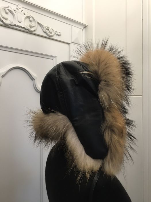 WITTCHEN piękna czapka z futra szopa i skóry owczej