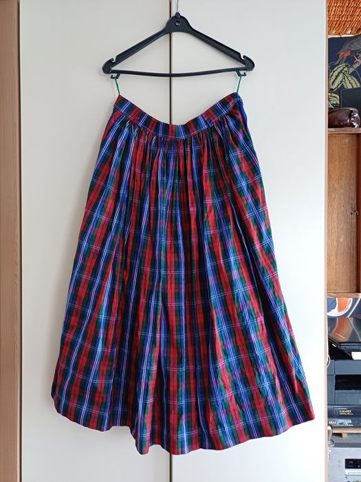 Tafta jedwabna Otto Hofer Grassau 42 XL spodnica maxi długa vint