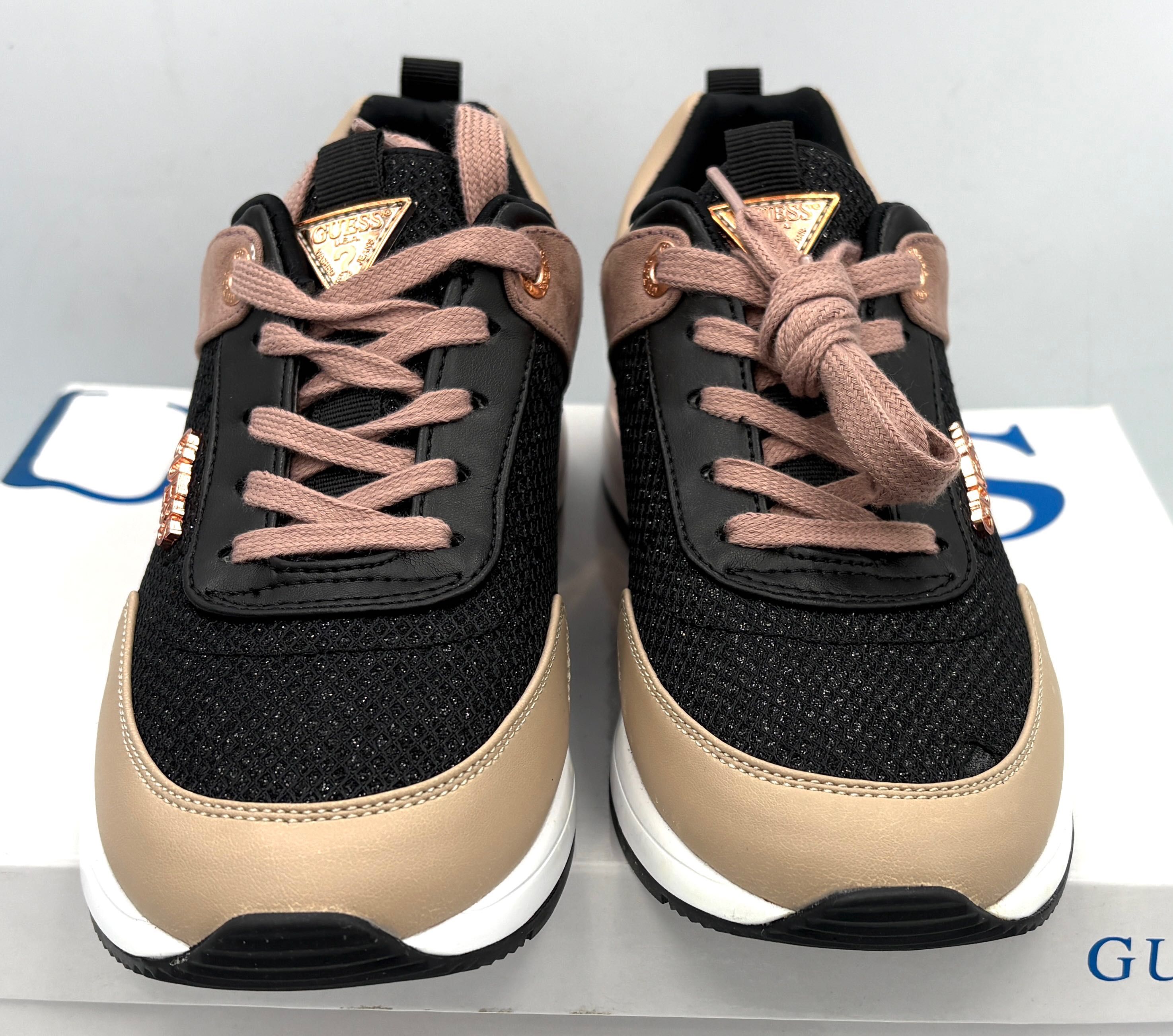 ‼️Nowe oryginalne sneakersy GUESS Marlyn3 czarne różowe 38 AZ 137