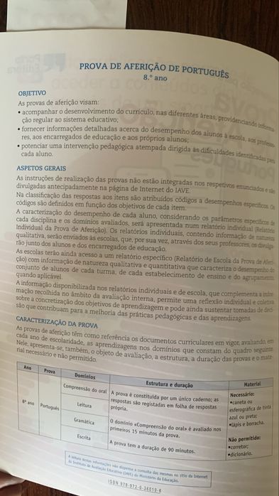 Prova de Afericao Português 8 ano