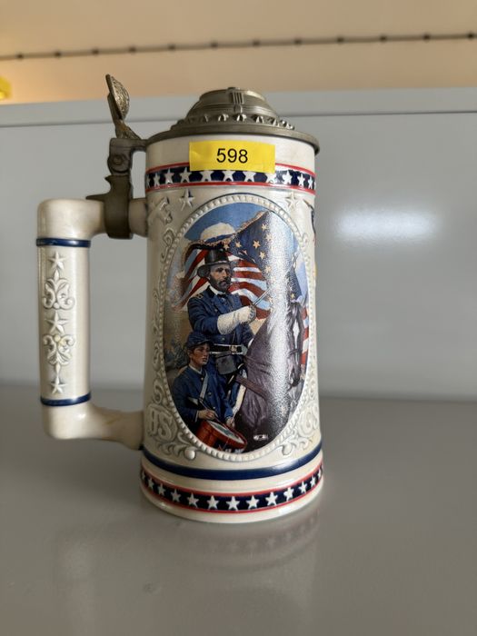 Wyjątkowy kufel Amerykański sygnowany Longton retro dekoracja 598