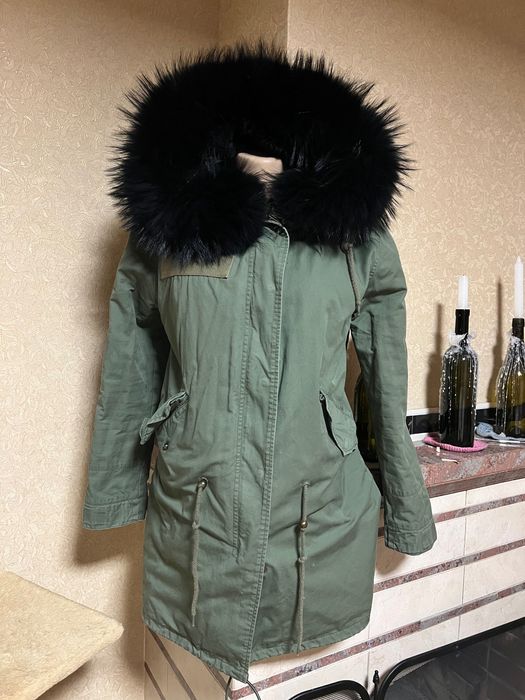 Парка котонова з натуральним хутром