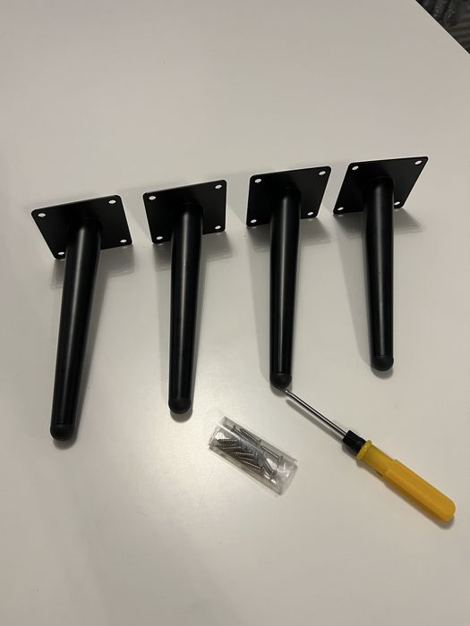 Noga meblowa zestaw 4 sztuki skośna szpilka mat 20 cm