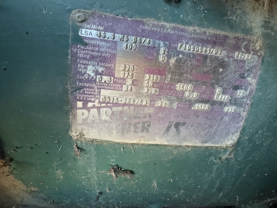 Gerador 220KVA,motor Volvo Penta TD1010G de 6cil