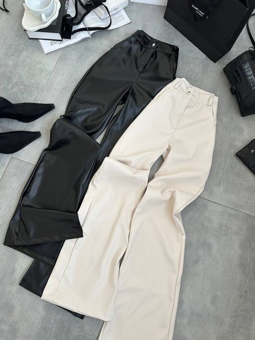 Жіночі шкіряні штани з утепленням