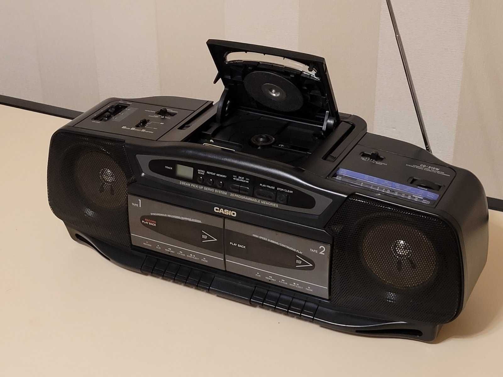 CASIO CD 510W compact disc stereo radio cassette recorder