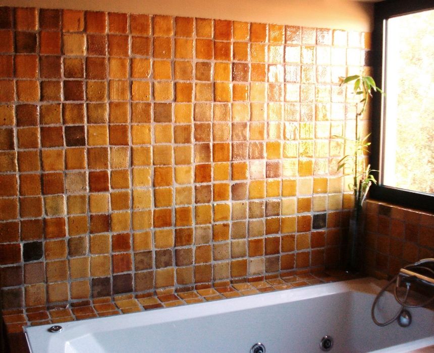 Azulejos rústicos em cor água-mel (5x5, 7.5x7.5, 10x10 e 15x15)