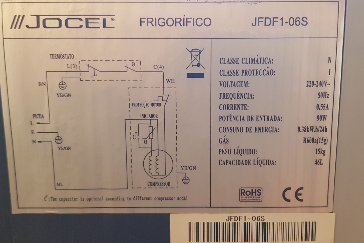Mini frigorifico 46l