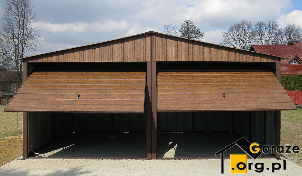 Garaże Blaszane 6x5 garaż blaszany Orzech Blaszak Drewnopodobny