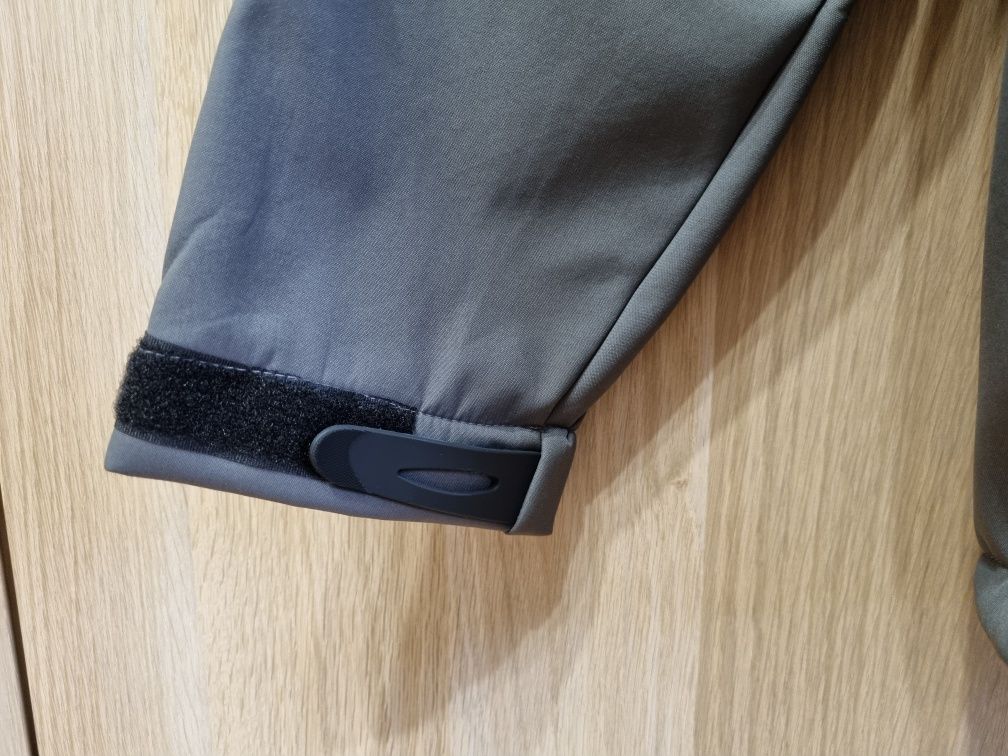 Kurtka taktyczna z kapturem, szara, Urban Grey, softshell, polar, r.-M