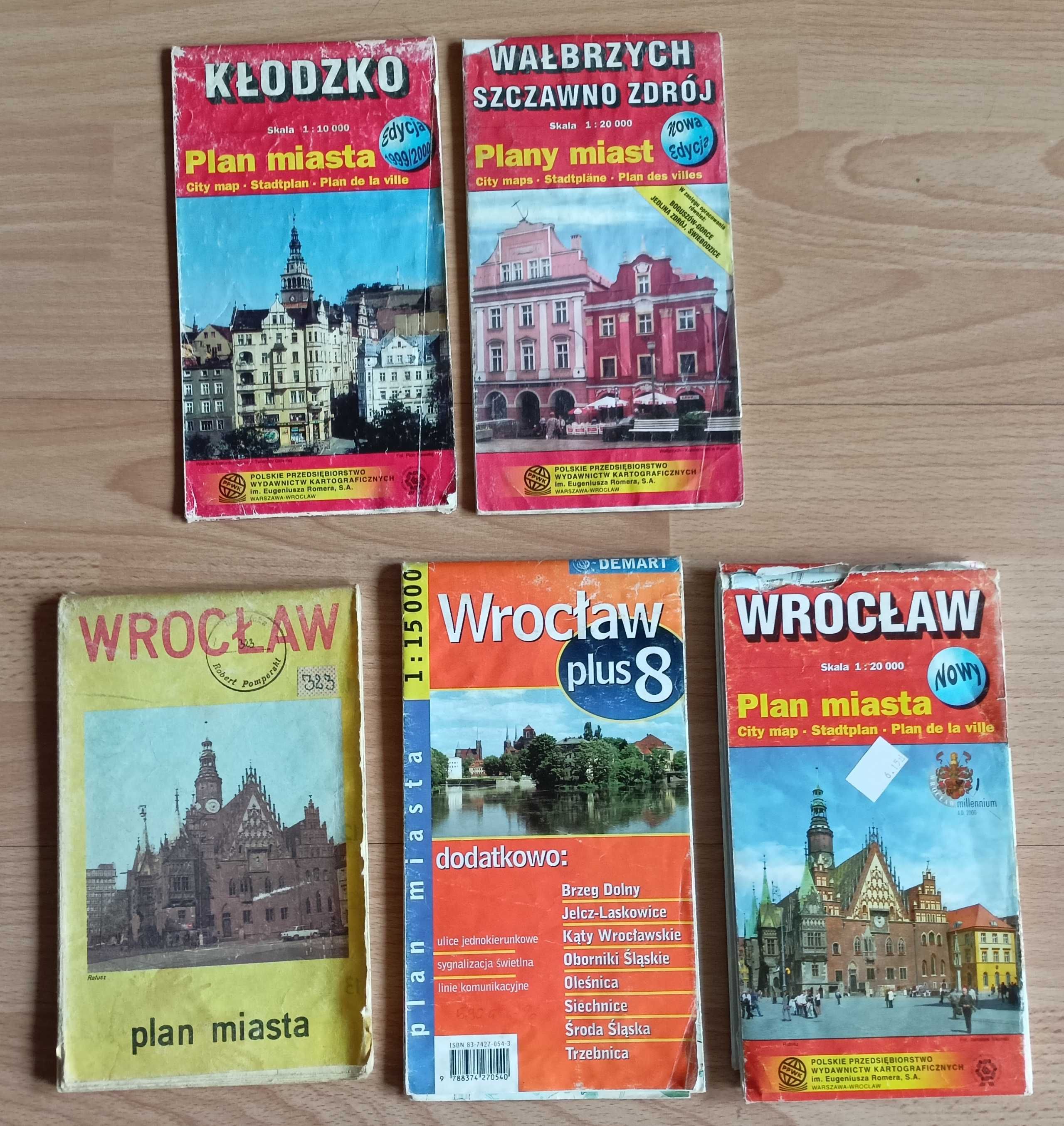 Stare plany miast Wrocław Wałbrzych Szczawno Zdrój Praga