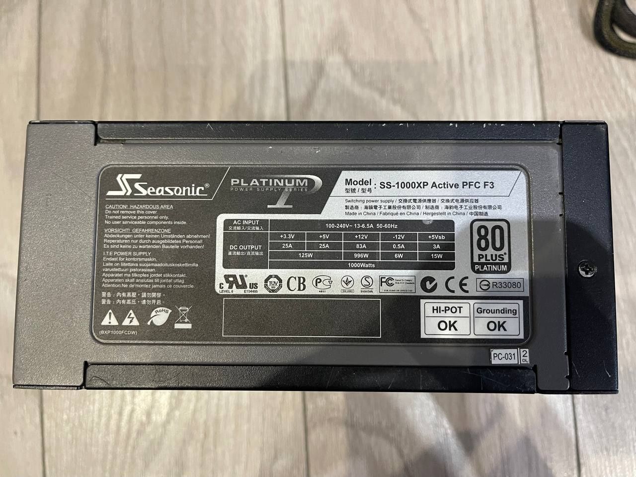 Seasonic SS-1000XP 1000W 80 Plus PLATINUM