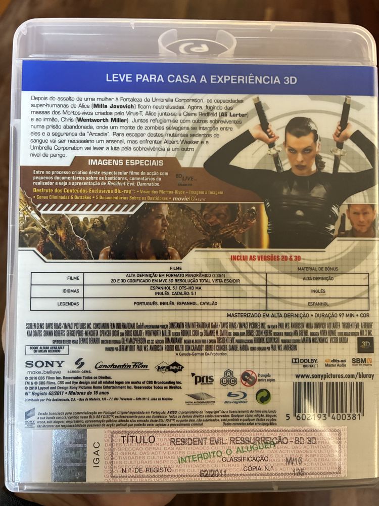 Resident Evil - Ressurreição [blu-ray 3D+2D]