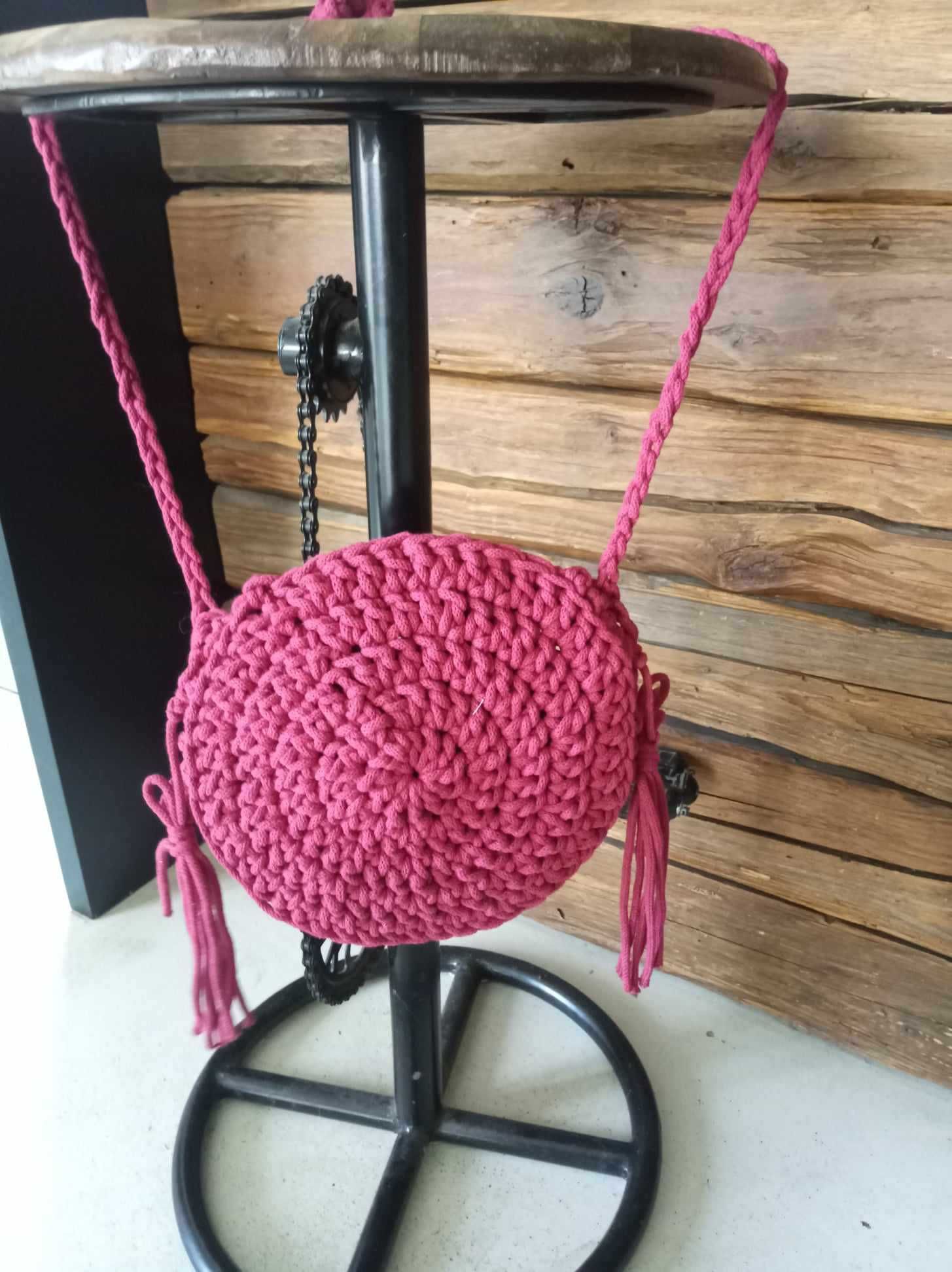 Torba, torebka okrągła bawełniana handmade