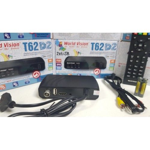 Новый Приставка Т2 тюнер применик World Vision T62D2 DVB-T/T2/C YouTub