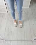 Białe sznurowane espadryle z cyrkoniami ekoskóra 37/38