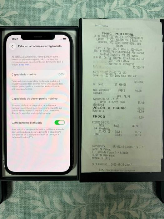 iPhone 12 pro 128GB Graphite - Bateria nova 100% (Oficial - Fnac)