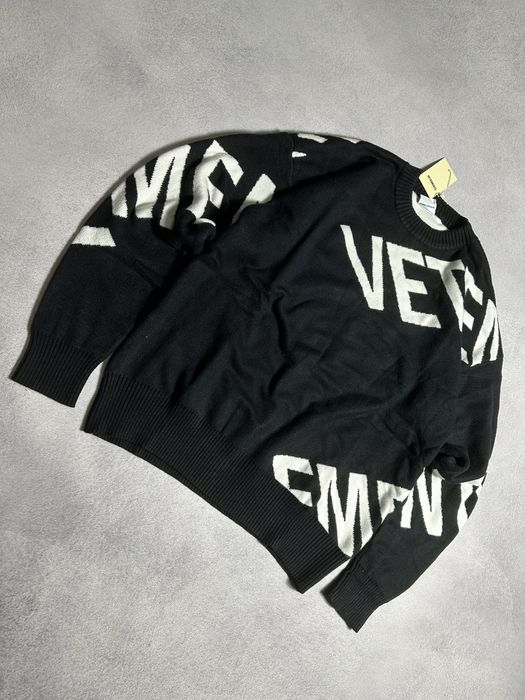 Светр Vetements Oversized Logo-Jacquard Merino Wool Sweater - Black