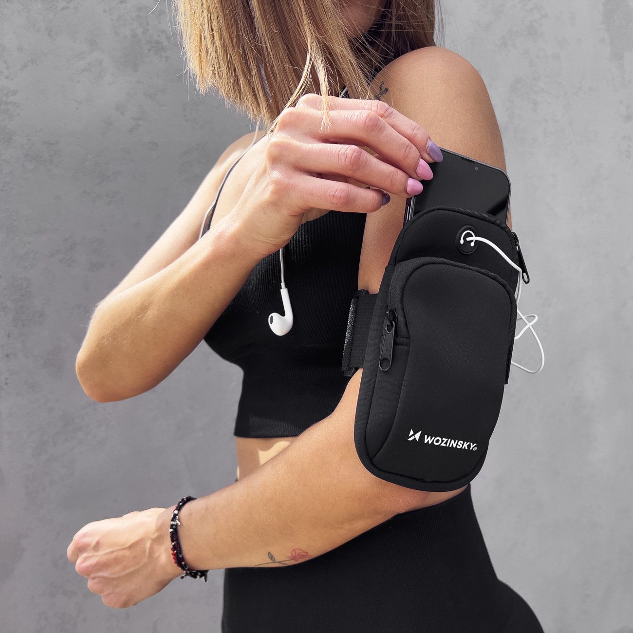 opaska na telefon do biegania armband różowa