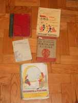Livros escolares muito antigos geografia, frances, ingles