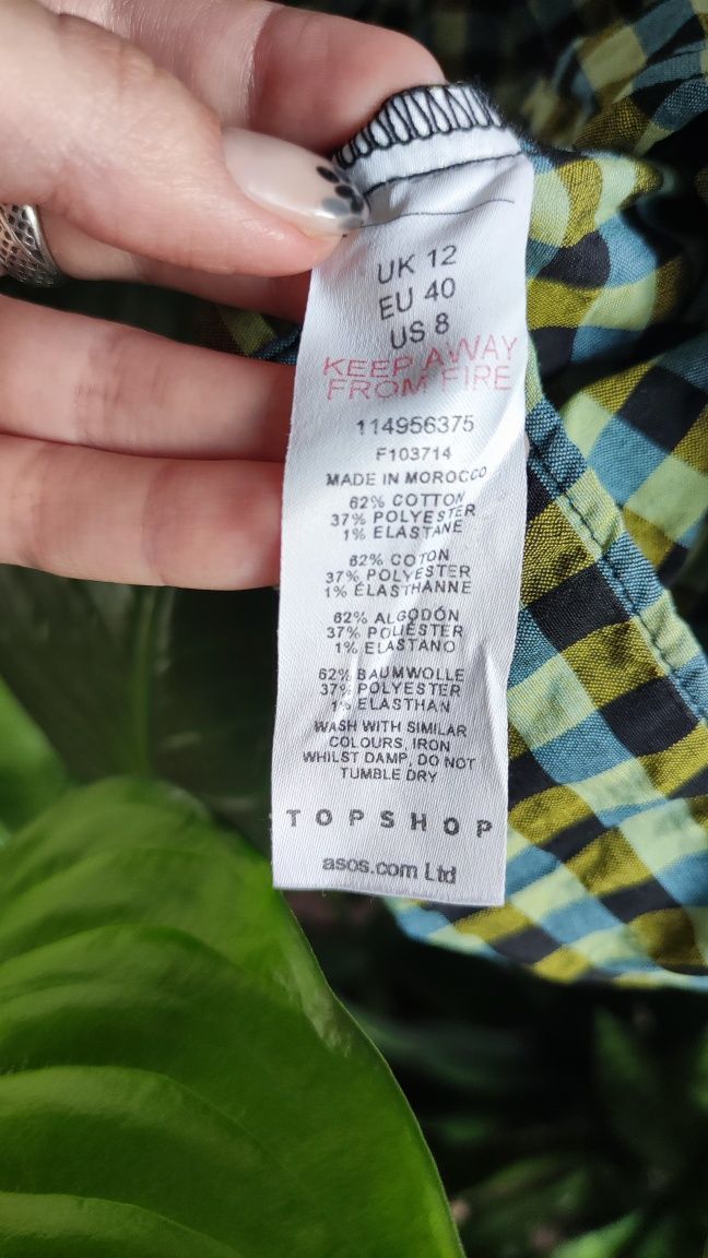 Плаття рубашка картата в клітинку Topshop розмір 40/ 12/ 8