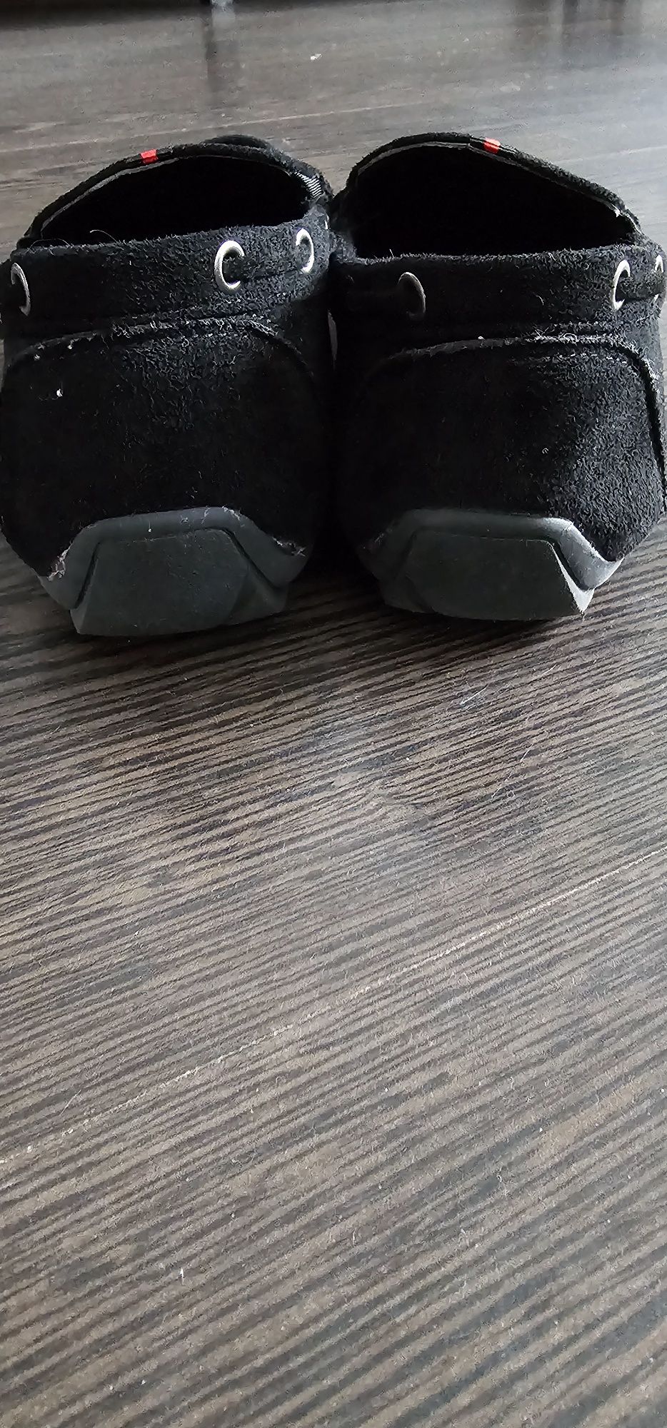 Mokasyny chłopięce pólbuty wsuwane elegancki czarne