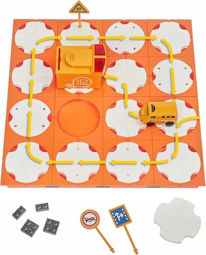 Gra logiczna dla dzieci puzzle budowa dróg zestaw zabawkowy autobus