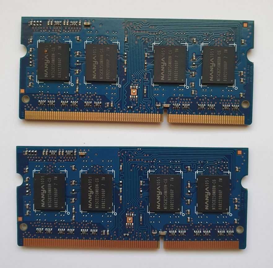Pamięć RAM 2x2GB = 4GB SO-DIMM SODIMM DDR3 Nanya