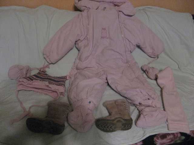 kombinezon zimowy dla dziewczynki + dodatki