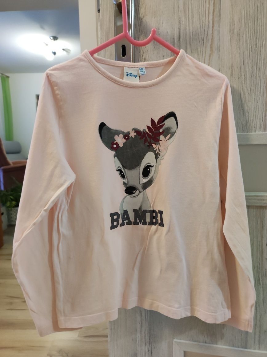Bluzka z długim rękawem Disney, rozm. 134, różowa, Bambi