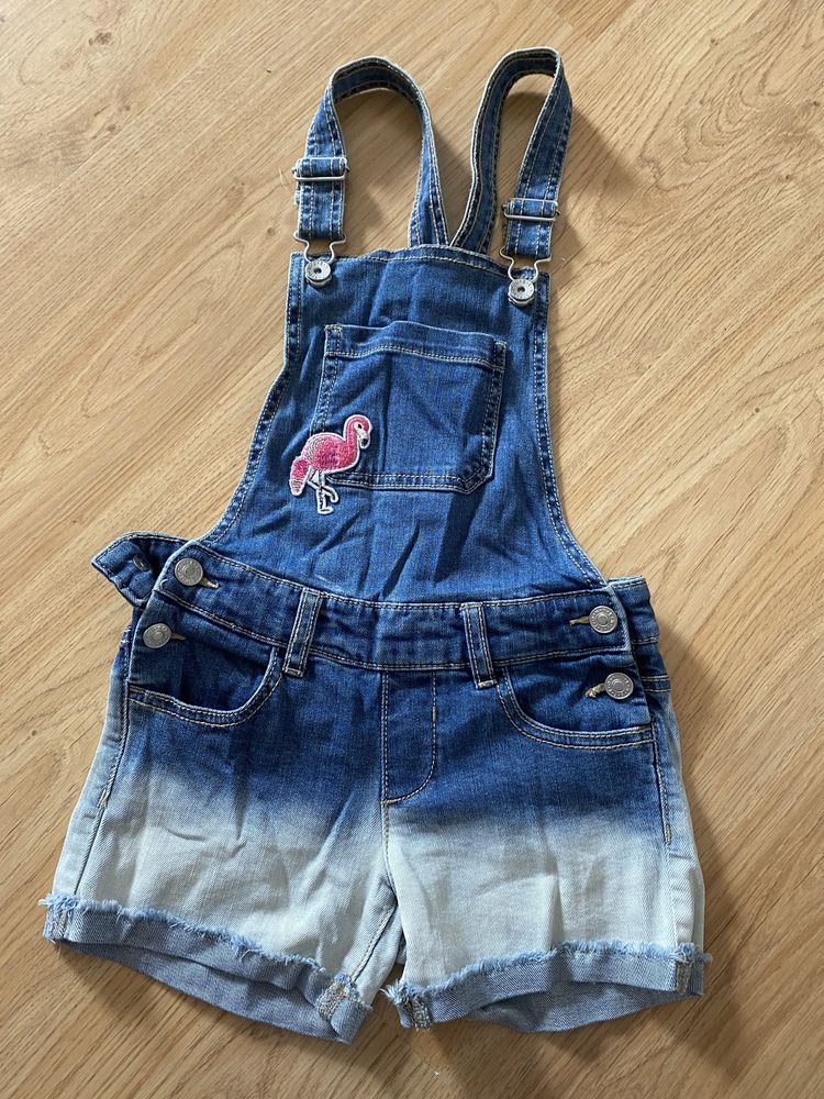 Benetton jeans szorty ogrodniczki 7 lat flaming
