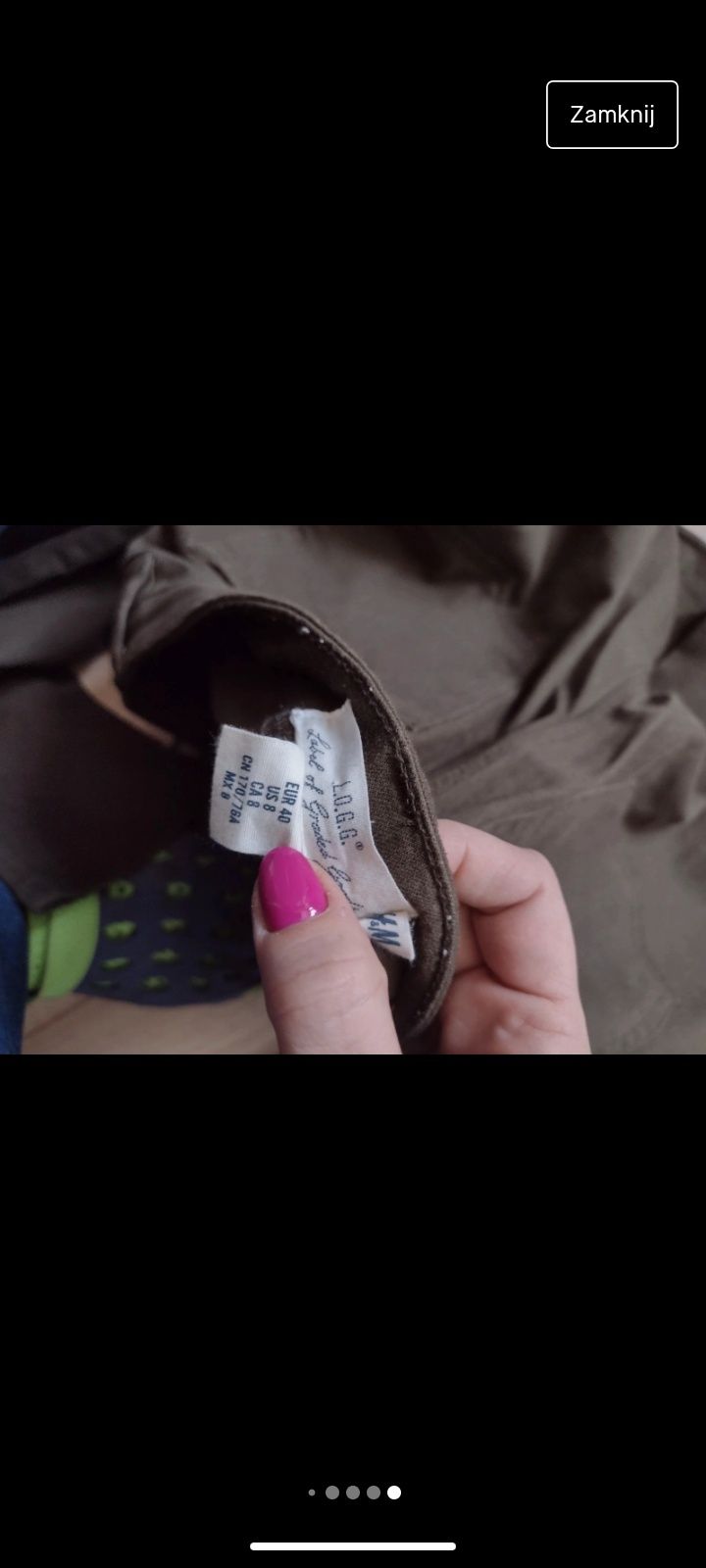 Spodnie khaki zielone h&m r. 40 stan bardzo dobry